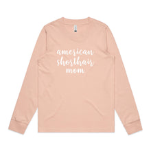 Load image into Gallery viewer, Breed Specific Cat Mom (thick cursive) Long Sleeve T-Shirt