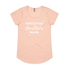 Load image into Gallery viewer, Breed Specific Cat Mom (thick cursive) Ladies T-Shirt