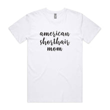 Load image into Gallery viewer, Breed Specific Cat Mom (thick cursive) Unisex T-Shirt