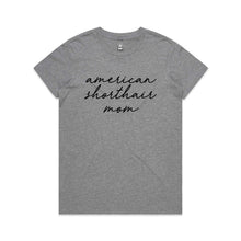 Load image into Gallery viewer, Breed Specific Cat Mom (thin cursive) Classic T-Shirt