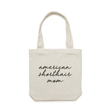 Load image into Gallery viewer, Breed Specific Cat Mom (thin cursive) Luxe Tote Bag