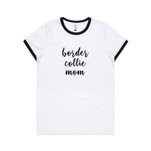 Load image into Gallery viewer, Breed Specific Dog Mom (thick cursive) Ringer T-Shirt
