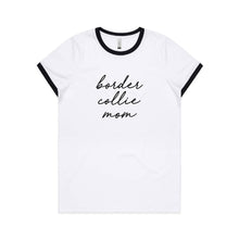 Load image into Gallery viewer, Breed Specific Dog Mom (thin cursive) Ringer T-Shirt