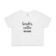 Load image into Gallery viewer, Breed Specific Dog Mum (thick cursive) Crop T-Shirt