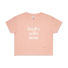 Load image into Gallery viewer, Breed Specific Dog Mum (thick cursive) Crop T-Shirt