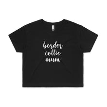 Load image into Gallery viewer, Breed Specific Dog Mum (thick cursive) Crop T-Shirt