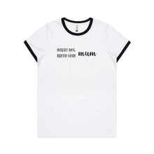 Load image into Gallery viewer, Breed Specific Dog Mum (thick cursive) Ringer T-Shirt