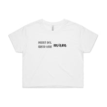 Load image into Gallery viewer, Breed Specific Dog Mum (thick cursive) Crop T-Shirt