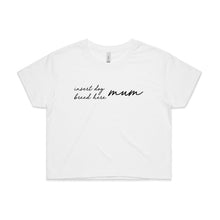 Load image into Gallery viewer, Breed Specific Dog Mum (thin cursive) Crop T-Shirt
