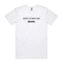 Load image into Gallery viewer, Breed Specific Cat Mom (thick cursive) Unisex T-Shirt