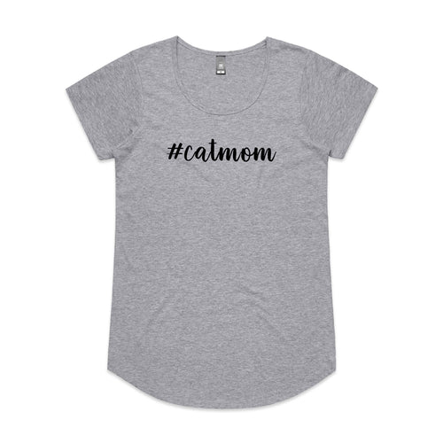 #catmom (thick cursive) Ladies T-Shirt