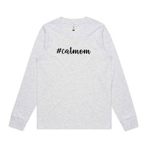 #catmom (thick cursive) Long Sleeve T-Shirt