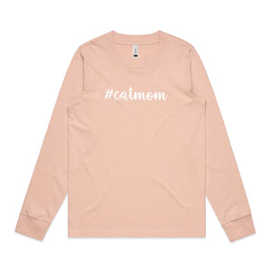 #catmom (thick cursive) Long Sleeve T-Shirt