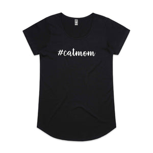 #catmom (thick cursive) Ladies T-Shirt