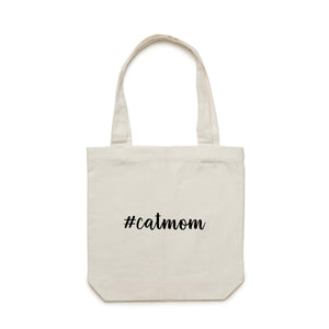 #catmom (thick cursive) Luxe Tote Bag