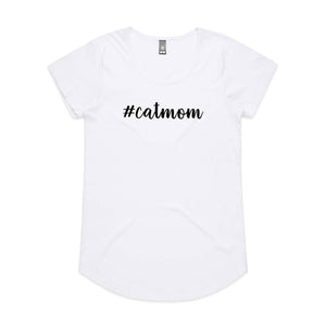 #catmom (thick cursive) Ladies T-Shirt