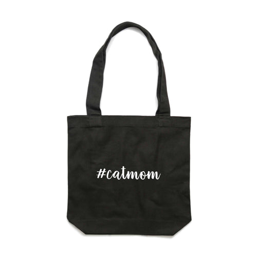 #catmom (thick cursive) Luxe Tote Bag