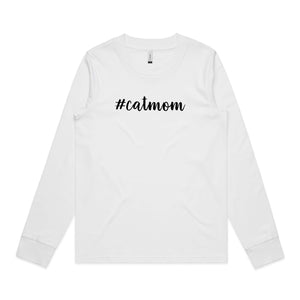 #catmom (thick cursive) Long Sleeve T-Shirt