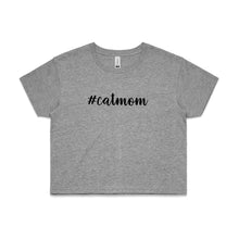 Load image into Gallery viewer, #catmom (thick cursive) Crop T-Shirt