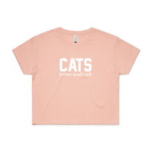 Load image into Gallery viewer, CATS Because People Suck Crop T-Shirt