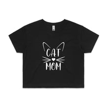 Load image into Gallery viewer, CAT MOM (WHISKERS+EARS) Crop T-Shirt
