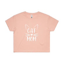 Load image into Gallery viewer, CAT MOM (WHISKERS+EARS) Crop T-Shirt