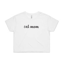 Load image into Gallery viewer, CAT MOM (thick cursive) Crop T-Shirt