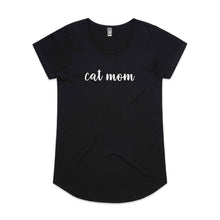Load image into Gallery viewer, CAT MOM (thick cursive) Ladies T-Shirt