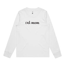 Load image into Gallery viewer, CAT MOM (thick cursive) Long Sleeve T-Shirt