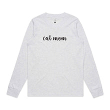 Load image into Gallery viewer, CAT MOM (thick cursive) Long Sleeve T-Shirt