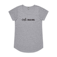 Load image into Gallery viewer, CAT MOM (thick cursive) Ladies T-Shirt
