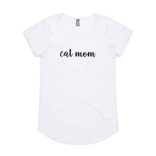 Load image into Gallery viewer, CAT MOM (thick cursive) Ladies T-Shirt