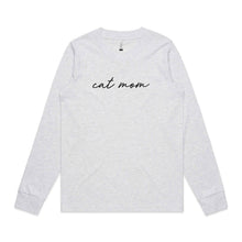 Load image into Gallery viewer, CAT MOM (thin cursive) Long Sleeve T-Shirt