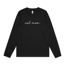Load image into Gallery viewer, CAT MOM (thin cursive) Long Sleeve T-Shirt