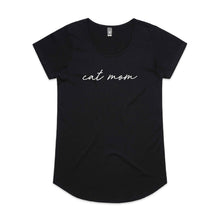 Load image into Gallery viewer, CAT MOM (thin cursive) Ladies T-Shirt