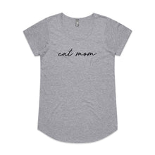 Load image into Gallery viewer, CAT MOM (thin cursive) Ladies T-Shirt