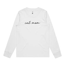Load image into Gallery viewer, CAT MOM (thin cursive) Long Sleeve T-Shirt