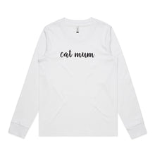 Load image into Gallery viewer, CAT MUM (thick cursive) Long Sleeve T-Shirt
