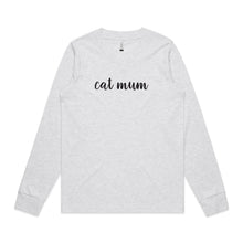 Load image into Gallery viewer, CAT MUM (thick cursive) Long Sleeve T-Shirt