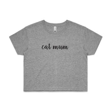 Load image into Gallery viewer, CAT MUM (thick cursive) Crop T-Shirt