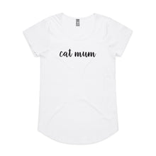 Load image into Gallery viewer, CAT MUM (thick cursive) Ladies T-Shirt