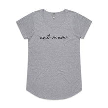 Load image into Gallery viewer, CAT MUM (thin cursive) Ladies T-Shirt