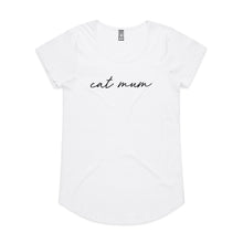 Load image into Gallery viewer, CAT MUM (thin cursive) Ladies T-Shirt