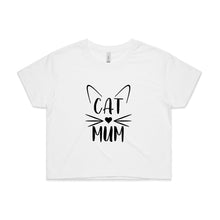 Load image into Gallery viewer, CAT MUM (whiskers + ears) Crop T-Shirt