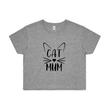 Load image into Gallery viewer, CAT MUM (whiskers + ears) Crop T-Shirt