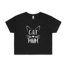 Load image into Gallery viewer, CAT MUM (whiskers + ears) Crop T-Shirt