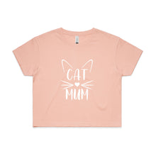 Load image into Gallery viewer, CAT MUM (whiskers + ears) Crop T-Shirt