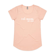 Load image into Gallery viewer, Cat Mom est. Ladies T-Shirt