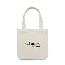 Load image into Gallery viewer, Cat Mom est. Luxe Tote Bag