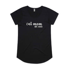 Load image into Gallery viewer, Cat Mom est. Ladies T-Shirt